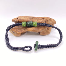 Load image into Gallery viewer, Black Cord Three Beaded Bracelet