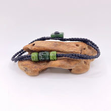 Load image into Gallery viewer, Black Cord Three Beaded Bracelet