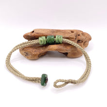 Load image into Gallery viewer, Green Cord Three Beaded Bracelet