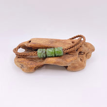 Load image into Gallery viewer, Brown Cord Three Beaded Bracelet