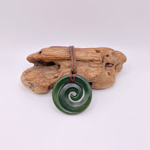 Load image into Gallery viewer, Medium Marsden Flower Jade Koru Pendant