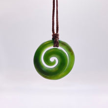 Load image into Gallery viewer, Medium Marsden Flower Jade Koru Pendant
