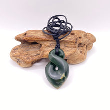 Load image into Gallery viewer, Single Flower Jade Pikorua, Twist Pendant
