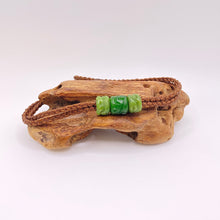 Load image into Gallery viewer, Brown Cord Three Beaded Bracelet