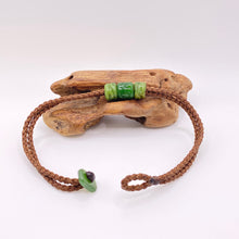 Load image into Gallery viewer, Brown Cord Three Beaded Bracelet