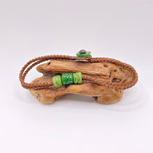 Load image into Gallery viewer, Brown Cord Three Beaded Bracelet