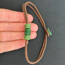 Load image into Gallery viewer, Brown Cord Three Beaded Bracelet