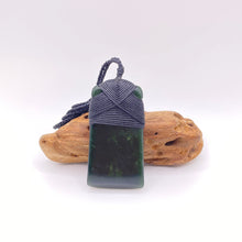 Load image into Gallery viewer, Dark Pounamu Cross-bound Toki Pendant