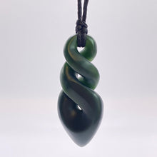 Load image into Gallery viewer, Dark Pounamu Double Pikorua Twist Pendant