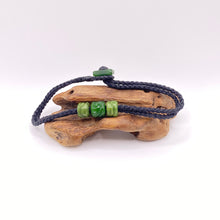 Load image into Gallery viewer, Black Cord Three Beaded Bracelet