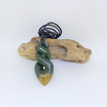Load image into Gallery viewer, Flower Jade Double Pikorua Twist Pendant