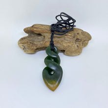 Load image into Gallery viewer, Flower Jade Double Pikorua Twist Pendant