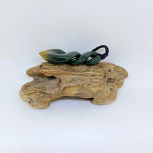 Load image into Gallery viewer, Flower Jade Double Pikorua Twist Pendant