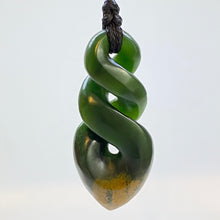 Load image into Gallery viewer, Flower Jade Double Pikorua Twist Pendant
