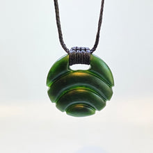 Load image into Gallery viewer, Carved Ridge bound Porohita Disc Pendant