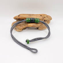 Load image into Gallery viewer, Grey Cord Three Beaded Bracelet