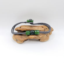 Load image into Gallery viewer, Grey Cord Three Beaded Bracelet