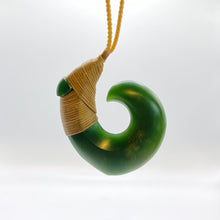 Load image into Gallery viewer, Flower Jade Snood Bound Hei Matau pendant