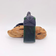 Load image into Gallery viewer, Dark Pounamu Cross-bound Toki Pendant