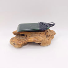 Load image into Gallery viewer, Dark Pounamu Cross-bound Toki Pendant