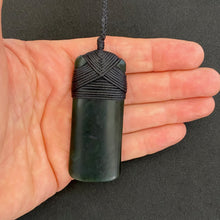 Load image into Gallery viewer, Dark Pounamu Cross-bound Toki Pendant