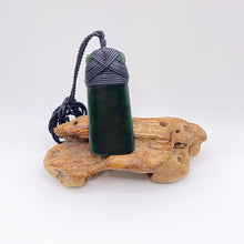 Load image into Gallery viewer, Dark Pounamu Cross-bound Toki Pendant