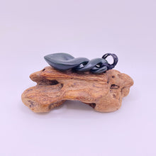 Load image into Gallery viewer, Dark Pounamu Double Pikorua Twist Pendant