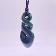 Load image into Gallery viewer, Dark Pounamu Double Pikorua Twist Pendant