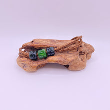 Load image into Gallery viewer, Brown Cord Three Beaded Bracelet