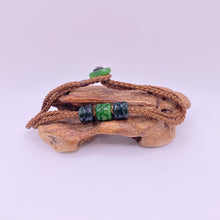 Load image into Gallery viewer, Brown Cord Three Beaded Bracelet