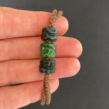 Load image into Gallery viewer, Brown Cord Three Beaded Bracelet