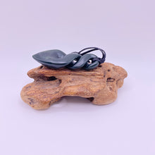Load image into Gallery viewer, Dark Pounamu Double Pikorua Twist Pendant