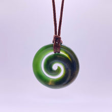 Load image into Gallery viewer, Marsden Flower Jade Koru Pendant