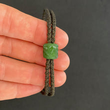 Load image into Gallery viewer, Olive, Dark Green Cord Single Beaded Bracelet