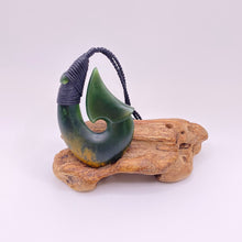 Load image into Gallery viewer, Flower Jade Snood Bound Hei Matau pendant