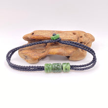 Load image into Gallery viewer, Black Cord Three Beaded Bracelet
