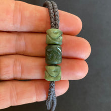 Load image into Gallery viewer, Grey Cord Three Beaded Bracelet