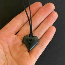Load image into Gallery viewer, Dark Pounamu Heart Pendant
