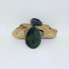 Load image into Gallery viewer, Dark Marsden Flower Jade Roimata Drop Pendant