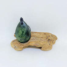 Load image into Gallery viewer, Dark Marsden Flower Jade Roimata Drop Pendant
