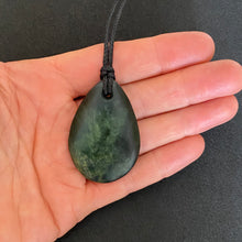 Load image into Gallery viewer, Dark Marsden Flower Jade Roimata Drop Pendant