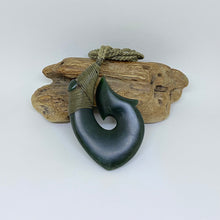 Load image into Gallery viewer, Marsden Flower Jade Snood Bound Hei Matau pendant
