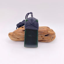 Load image into Gallery viewer, Dark Pounamu Cross-bound Toki Pendant