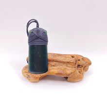 Load image into Gallery viewer, Dark Pounamu Cross-bound Toki Pendant