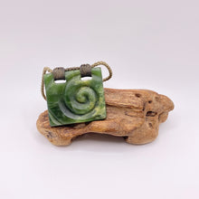 Load image into Gallery viewer, Marsden Flower Jade Square Koru Pendant