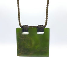 Load image into Gallery viewer, Marsden Flower Jade Square Koru Pendant