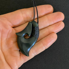 Load image into Gallery viewer, Dark Ridge-Bound Hei Matau Hook Pendant