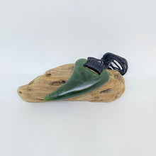 Load image into Gallery viewer, Shark Tooth Pounamu Pendant with ridge knot binding