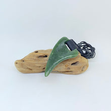 Load image into Gallery viewer, Shark Tooth Pounamu Pendant with ridge knot binding