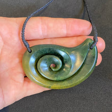 Load image into Gallery viewer, Marsden Flower Jade Koru Pendant